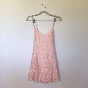 Aritzia Talula Soft Blush Pink Lace Mini Dress